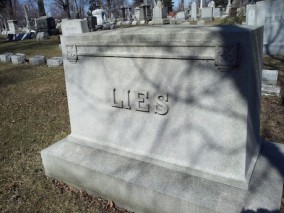 LIES headstone